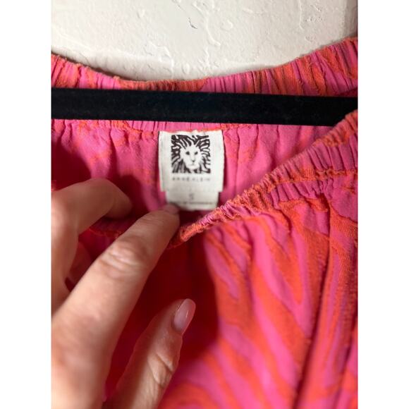 Anne Klein Off the Shoulder Zebra Print Pink / Orange Top Size S 2-8 - Picture 3 of 5